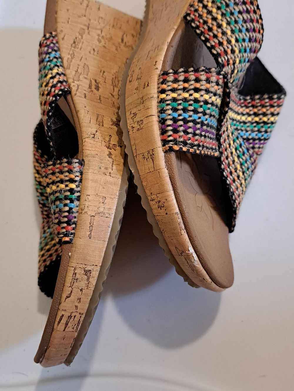 Skechers Cork Wedge Multi Color Strap, Size 8 Height 2.5 inches - Picture 9 of 10